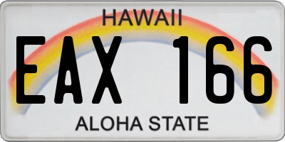 HI license plate EAX166