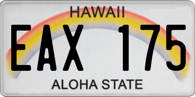 HI license plate EAX175