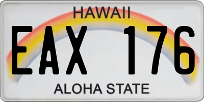 HI license plate EAX176
