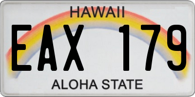 HI license plate EAX179