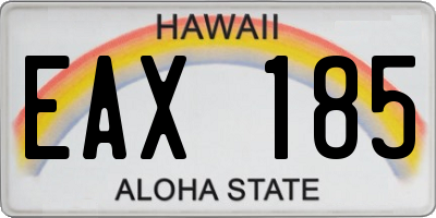 HI license plate EAX185