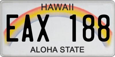 HI license plate EAX188