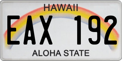 HI license plate EAX192