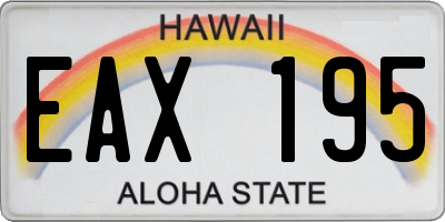 HI license plate EAX195