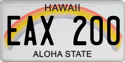 HI license plate EAX200