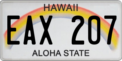 HI license plate EAX207