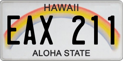 HI license plate EAX211