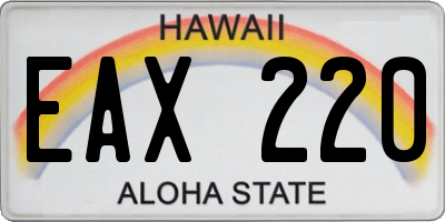 HI license plate EAX220