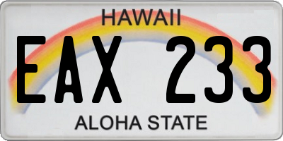 HI license plate EAX233