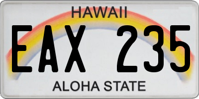 HI license plate EAX235