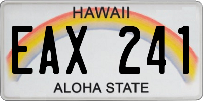 HI license plate EAX241