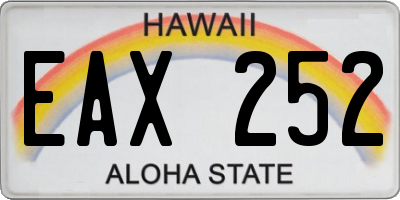 HI license plate EAX252