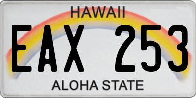 HI license plate EAX253