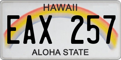 HI license plate EAX257