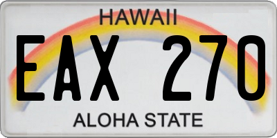 HI license plate EAX270