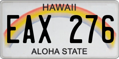 HI license plate EAX276