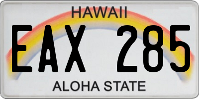 HI license plate EAX285
