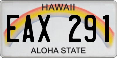 HI license plate EAX291