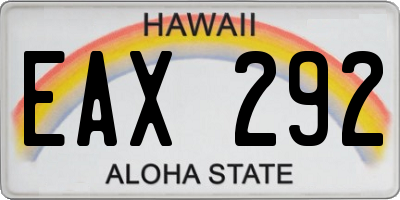 HI license plate EAX292