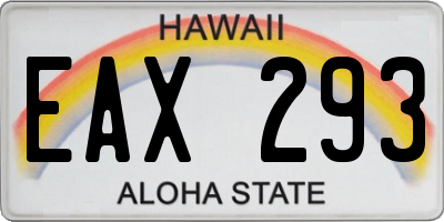 HI license plate EAX293