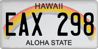 HI license plate EAX298