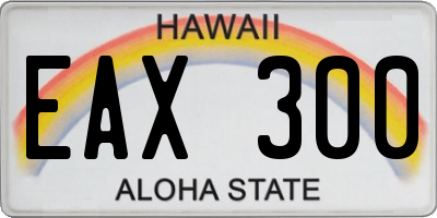 HI license plate EAX300