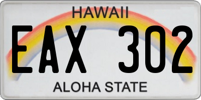 HI license plate EAX302