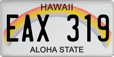HI license plate EAX319