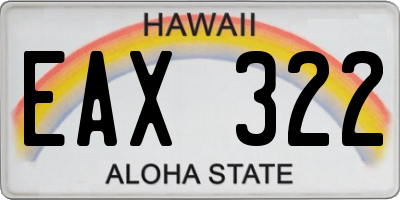 HI license plate EAX322