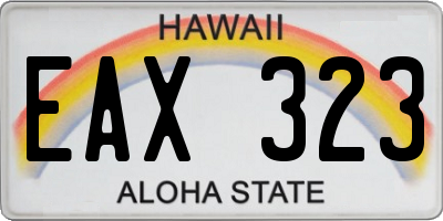 HI license plate EAX323