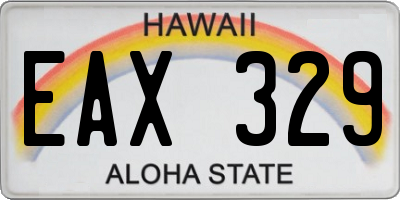 HI license plate EAX329