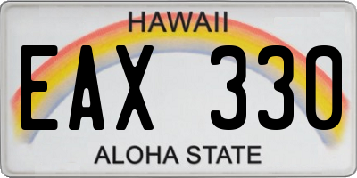 HI license plate EAX330