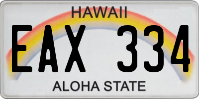 HI license plate EAX334
