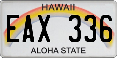 HI license plate EAX336