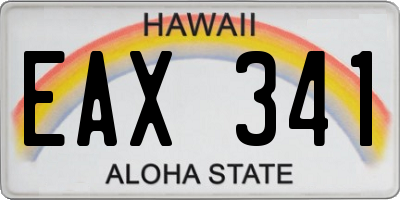 HI license plate EAX341