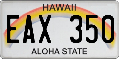 HI license plate EAX350