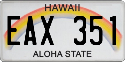 HI license plate EAX351