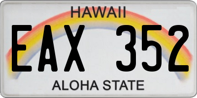 HI license plate EAX352