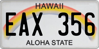 HI license plate EAX356