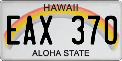 HI license plate EAX370
