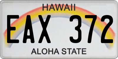 HI license plate EAX372