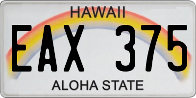 HI license plate EAX375
