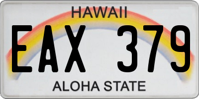 HI license plate EAX379