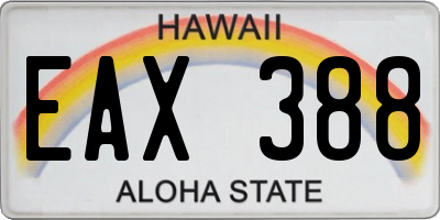 HI license plate EAX388