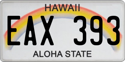 HI license plate EAX393
