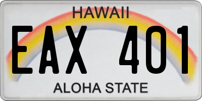 HI license plate EAX401