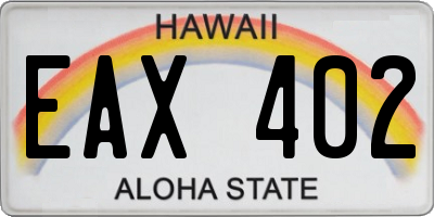 HI license plate EAX402