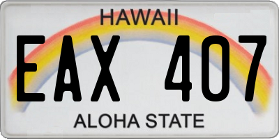 HI license plate EAX407