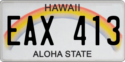 HI license plate EAX413