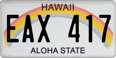 HI license plate EAX417